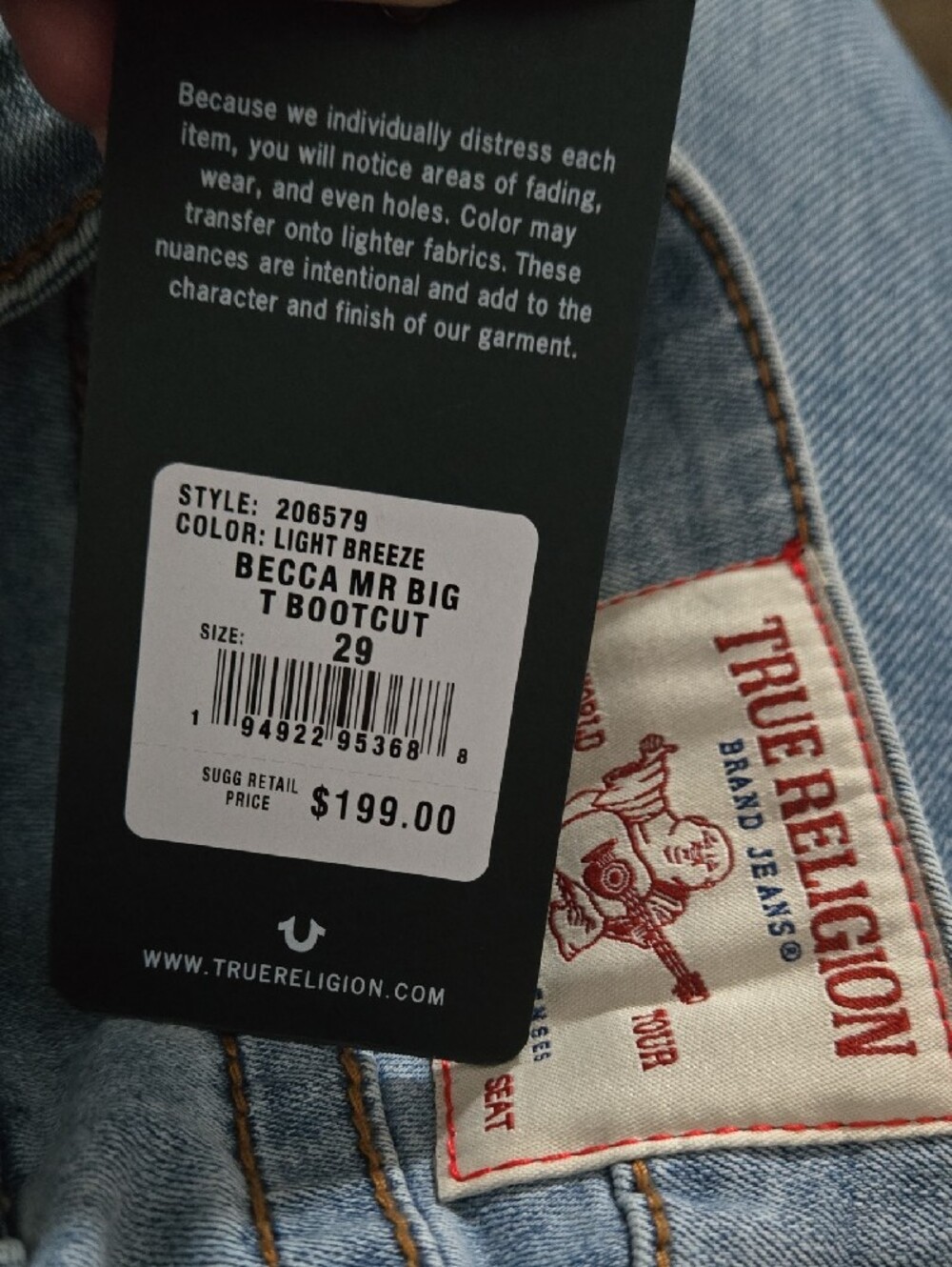 True Religion Light Blue Bootcut Jeans - Picture 10 of 11